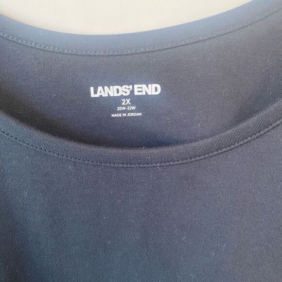 Lands' End Womens Cotton Scoop Neck Sleeveless Tank Top Solid Black Size 2X - Picture 3 of 5